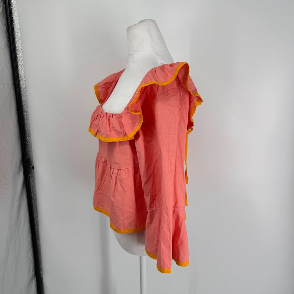 Maeve Square-Neck Ruffle Babydoll Top Size Medium - Picture 5 of 11